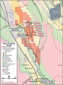 Figure 2: Wallbrook Gold Project with Crusader – Templar Scoping Study Area highlighted in Red