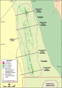 Figure 3: Plan View of Crusader-Templar Block Model